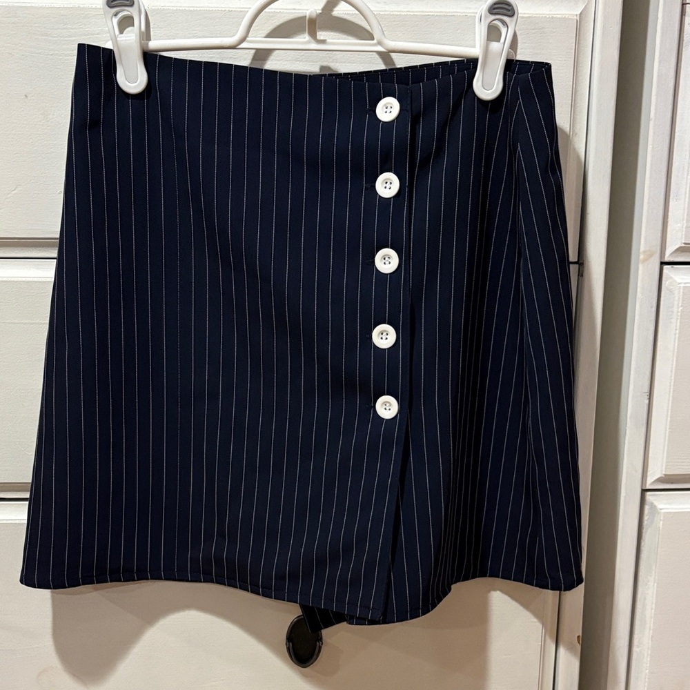 Forever 21 Dark Blue Pinstripe Mini Skirt